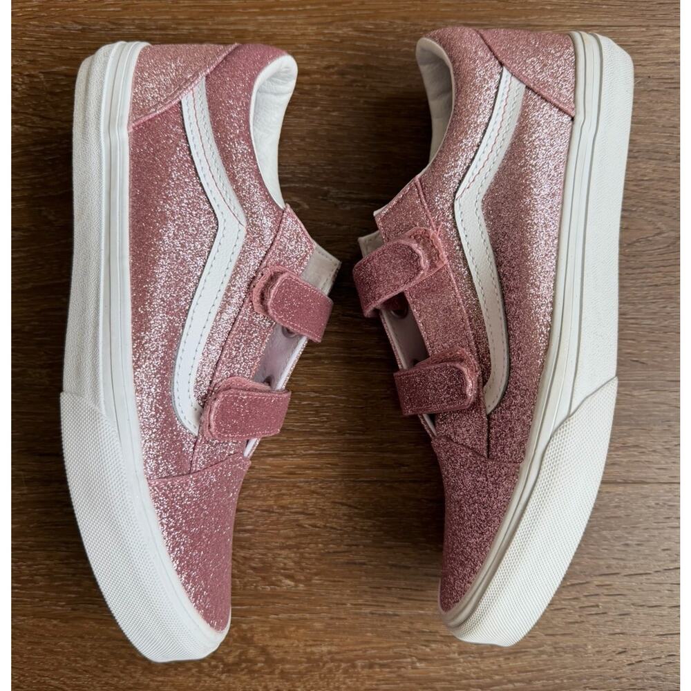 NEW Vans Old Skool V Glitter Rose Gold Youth Size 6.5 Sneakers